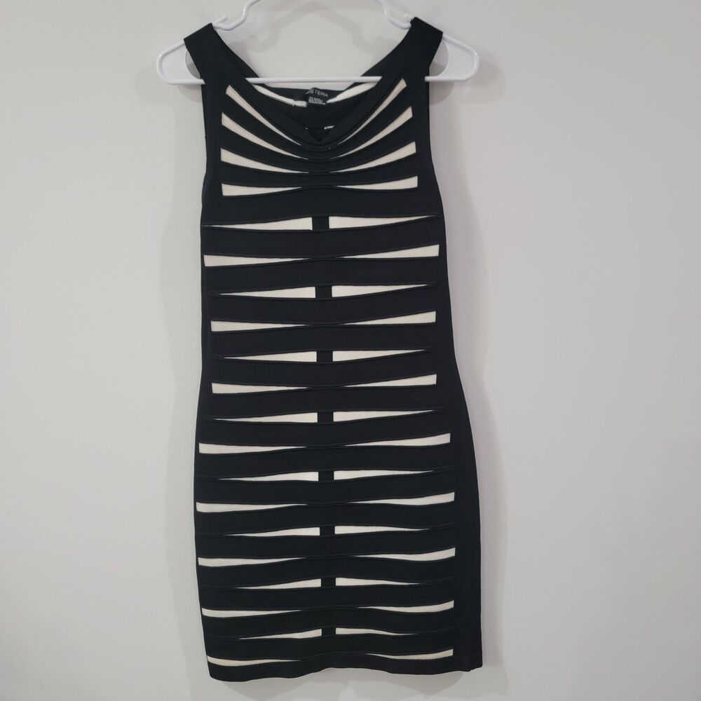 Y2K Etcetera Womens Bandage Dress Size Small Bodycon Knee Length Party